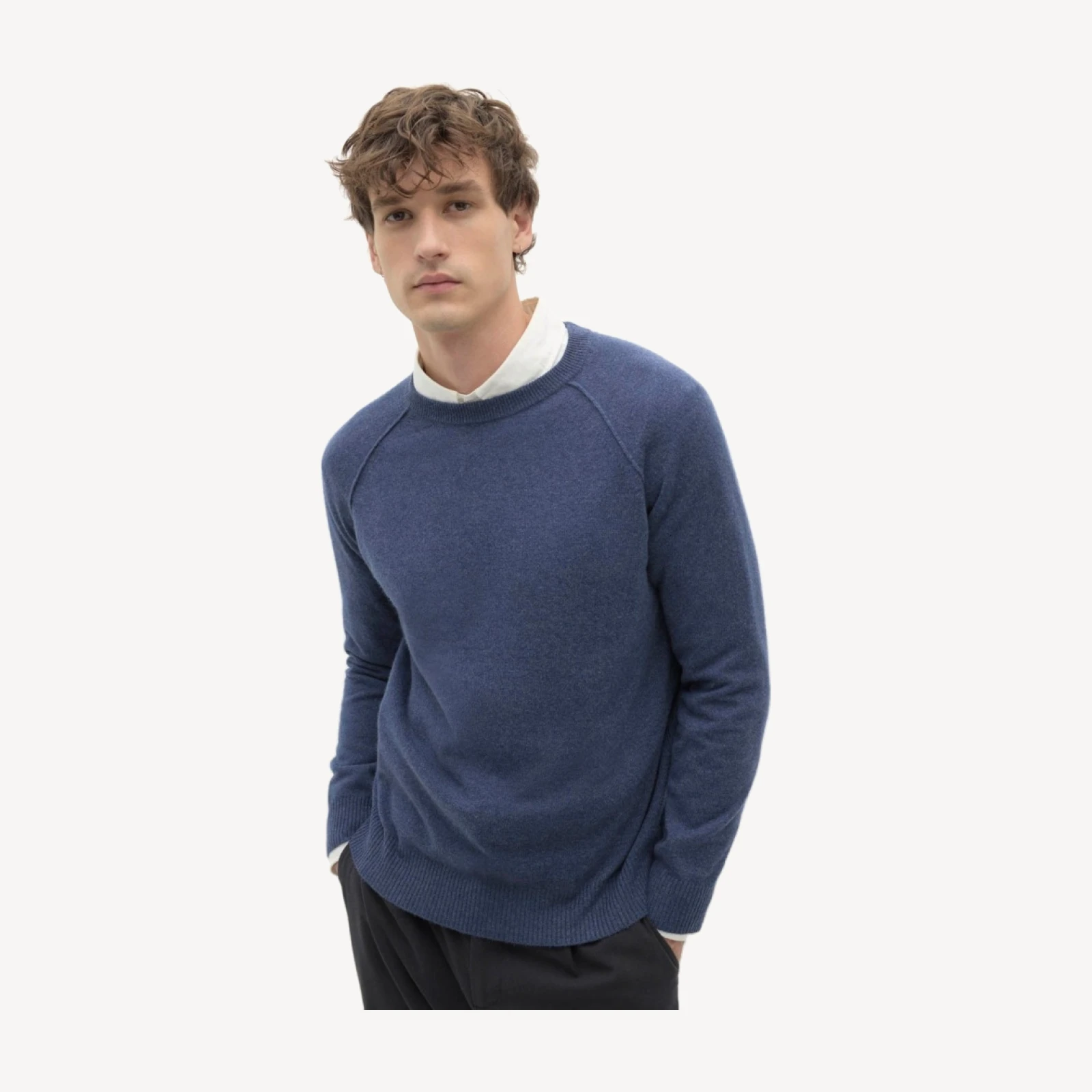 LORENZO CASHMERE CREWNECK - INDIGO HEATHER
