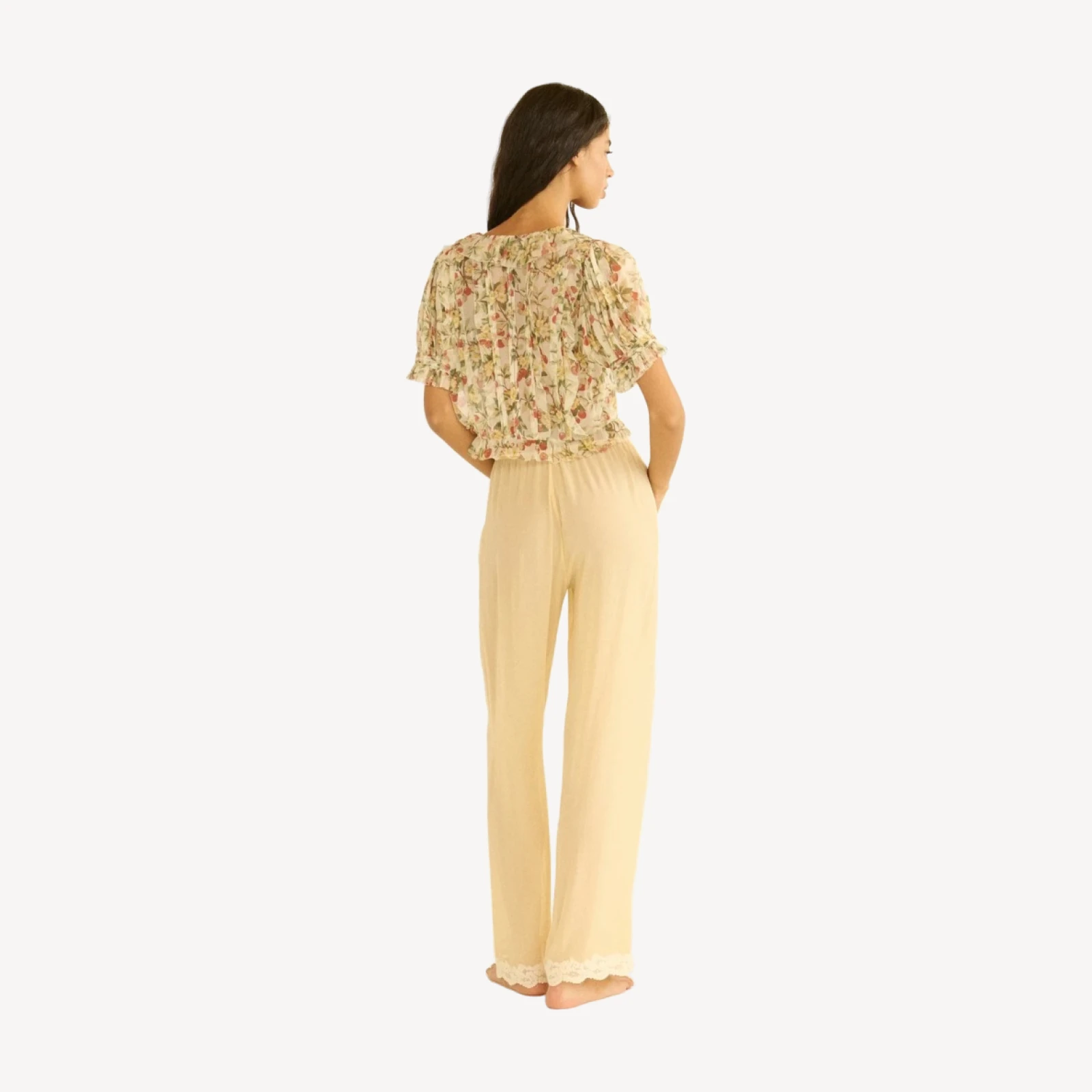 SALONA TOP -- CERISE ET FLEUR