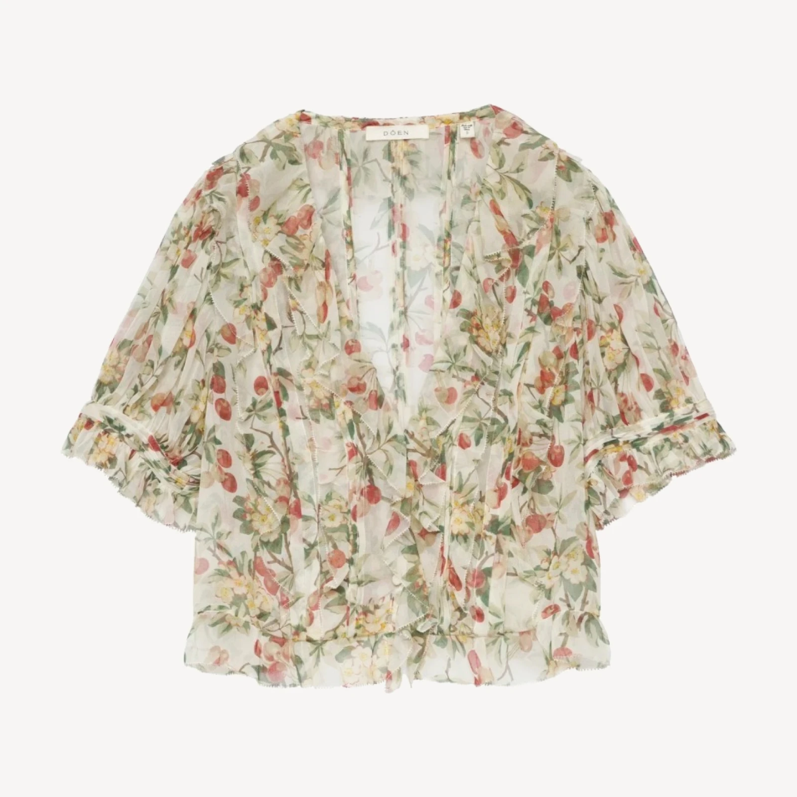 SALONA TOP -- CERISE ET FLEUR