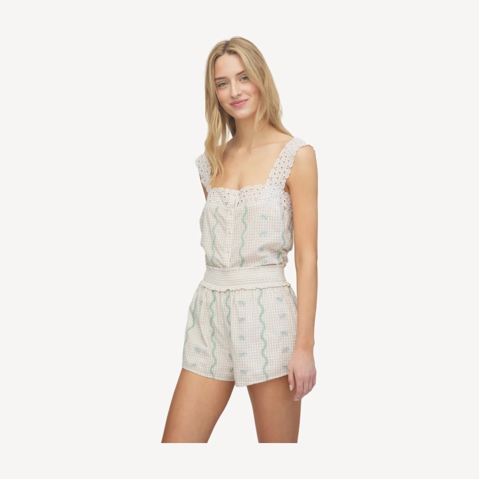 The Indra Short - Gingham Vine