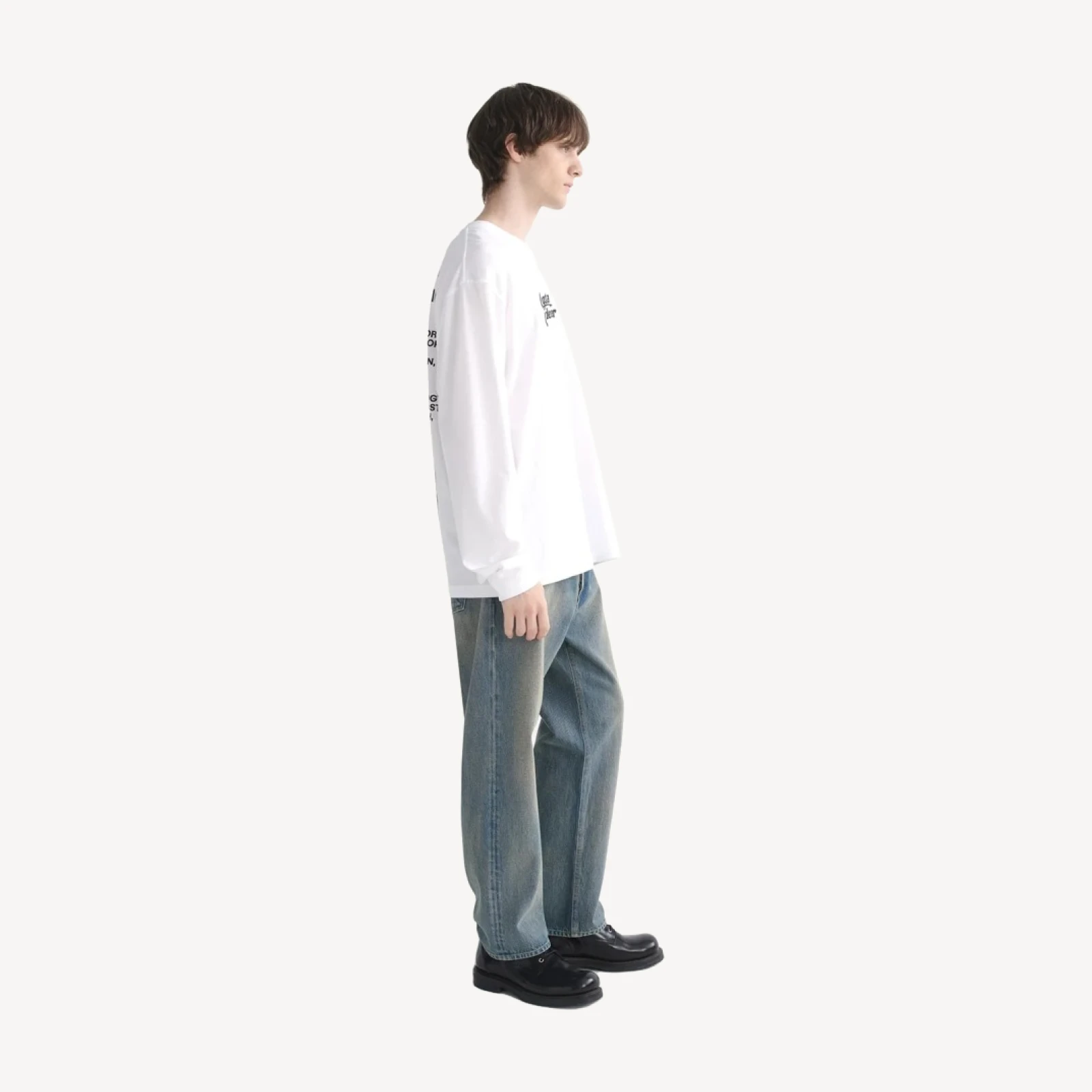 Ron Finley Long Sleeve Tee in Soft White