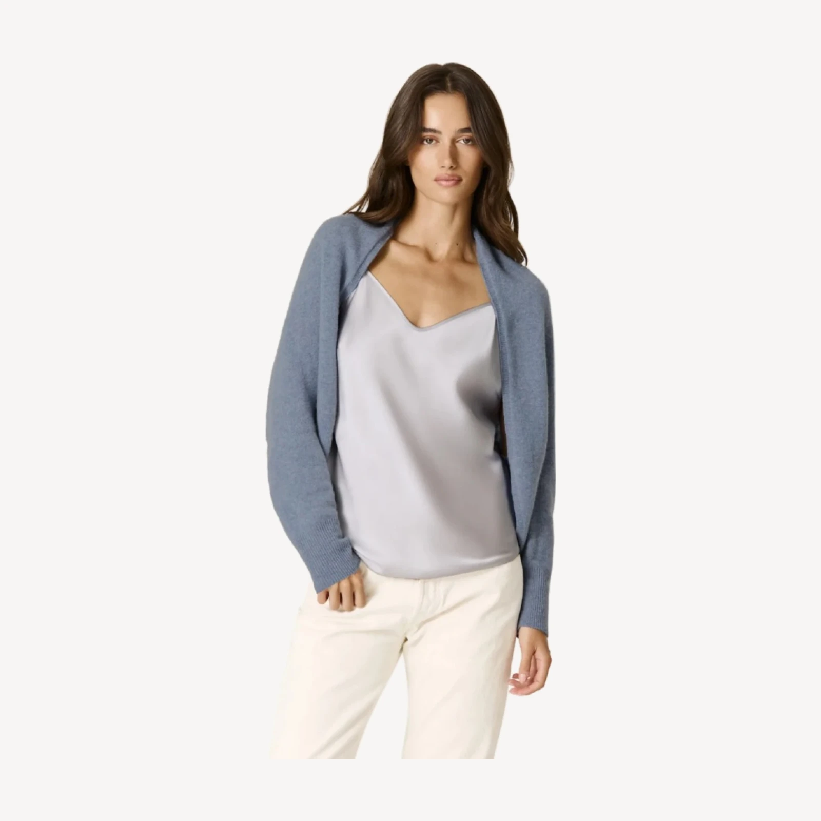 Coprispalle MELI in cashmere leggerissimo - Blu mélange