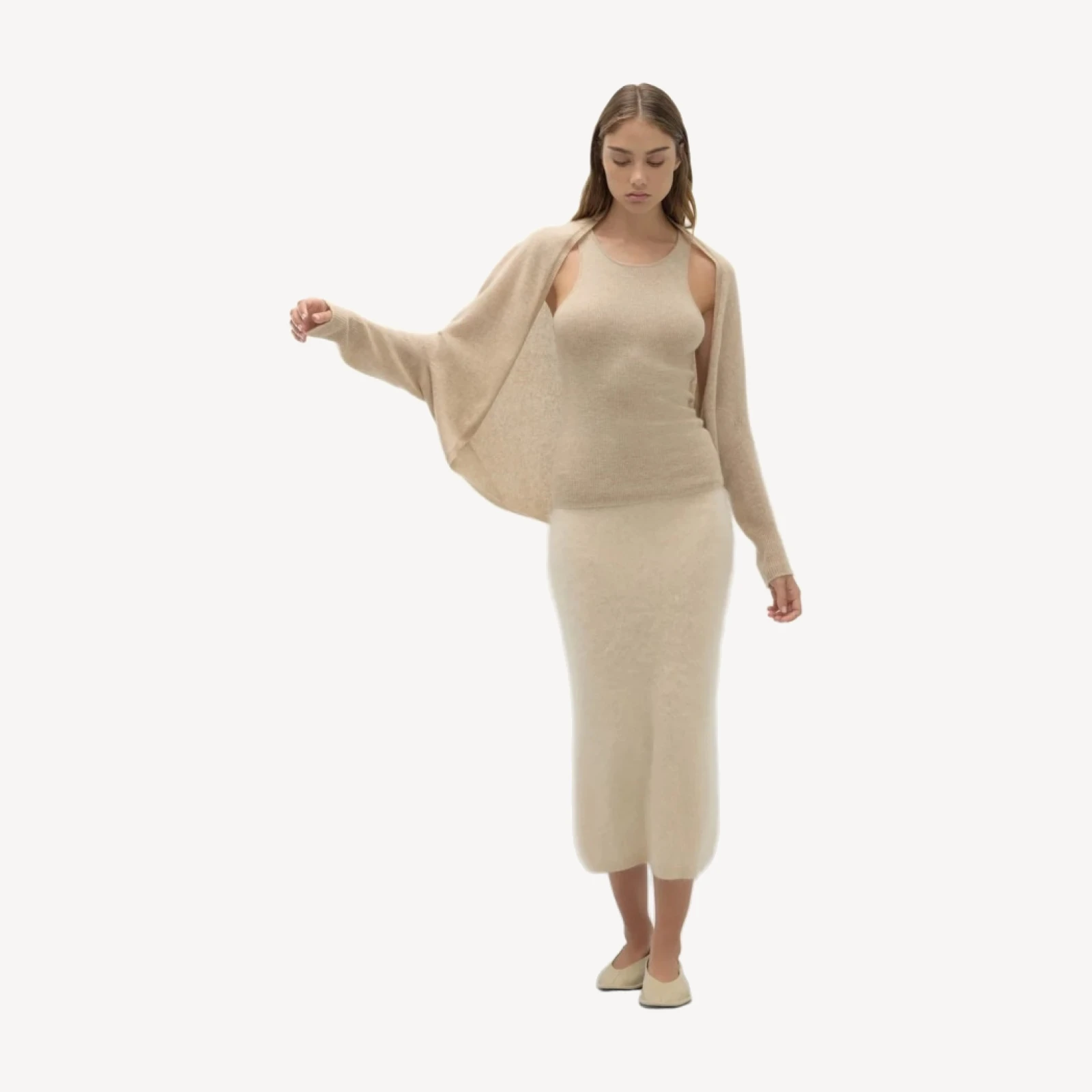SCALDACUORE IN CASHMERE MELI FEATHERWEIGHT - FLAX