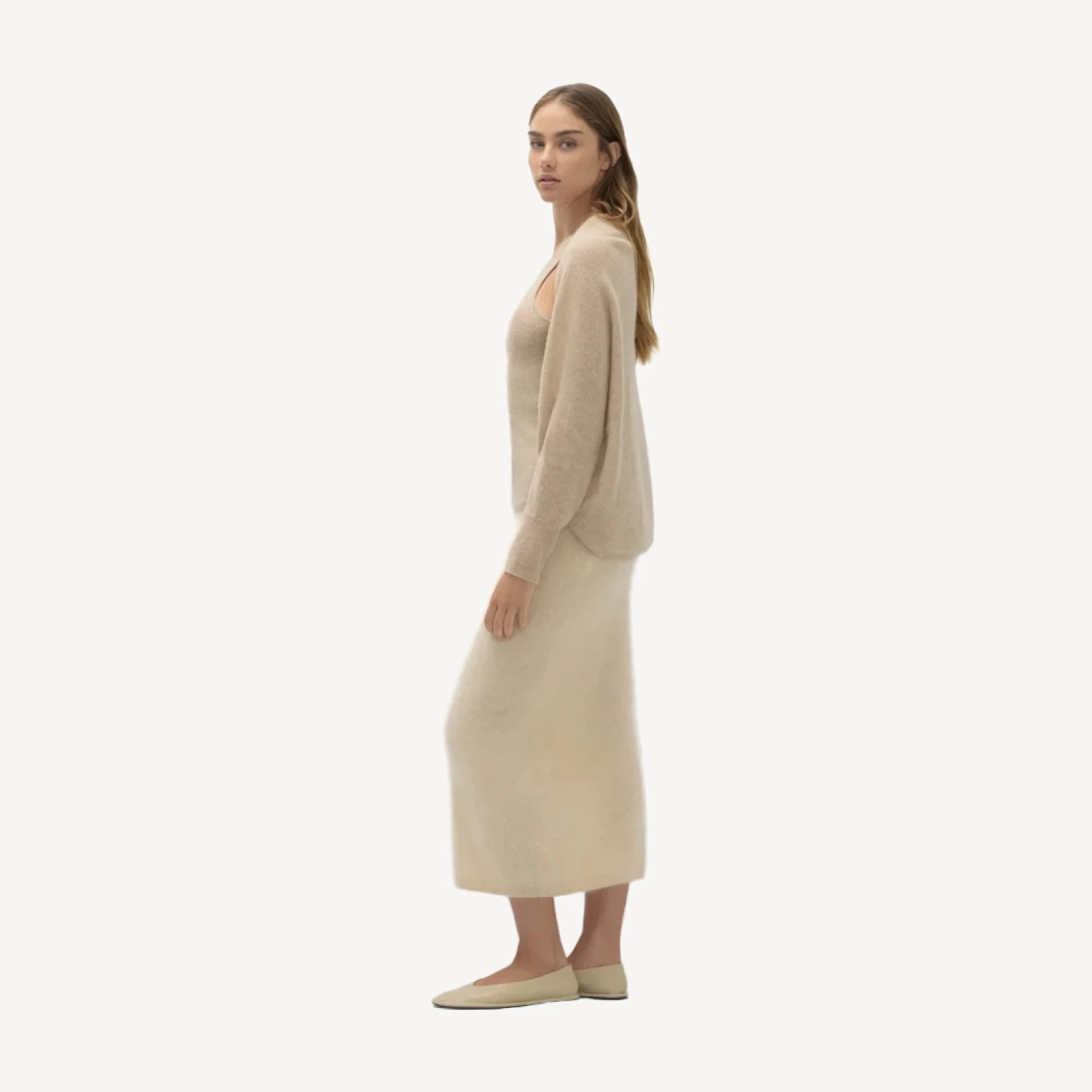 SCALDACUORE IN CASHMERE MELI FEATHERWEIGHT - FLAX