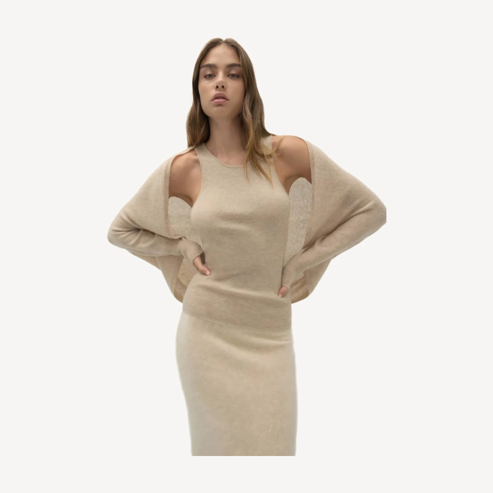 SCALDACUORE IN CASHMERE MELI FEATHERWEIGHT - FLAX