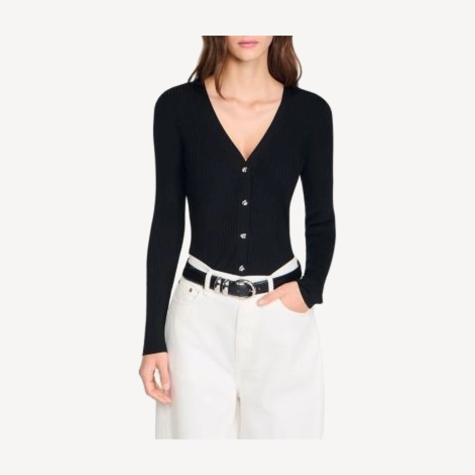 Sandro Ribbed Cardigan