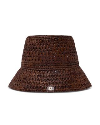Maje Crochet Raffia Bucket Hat