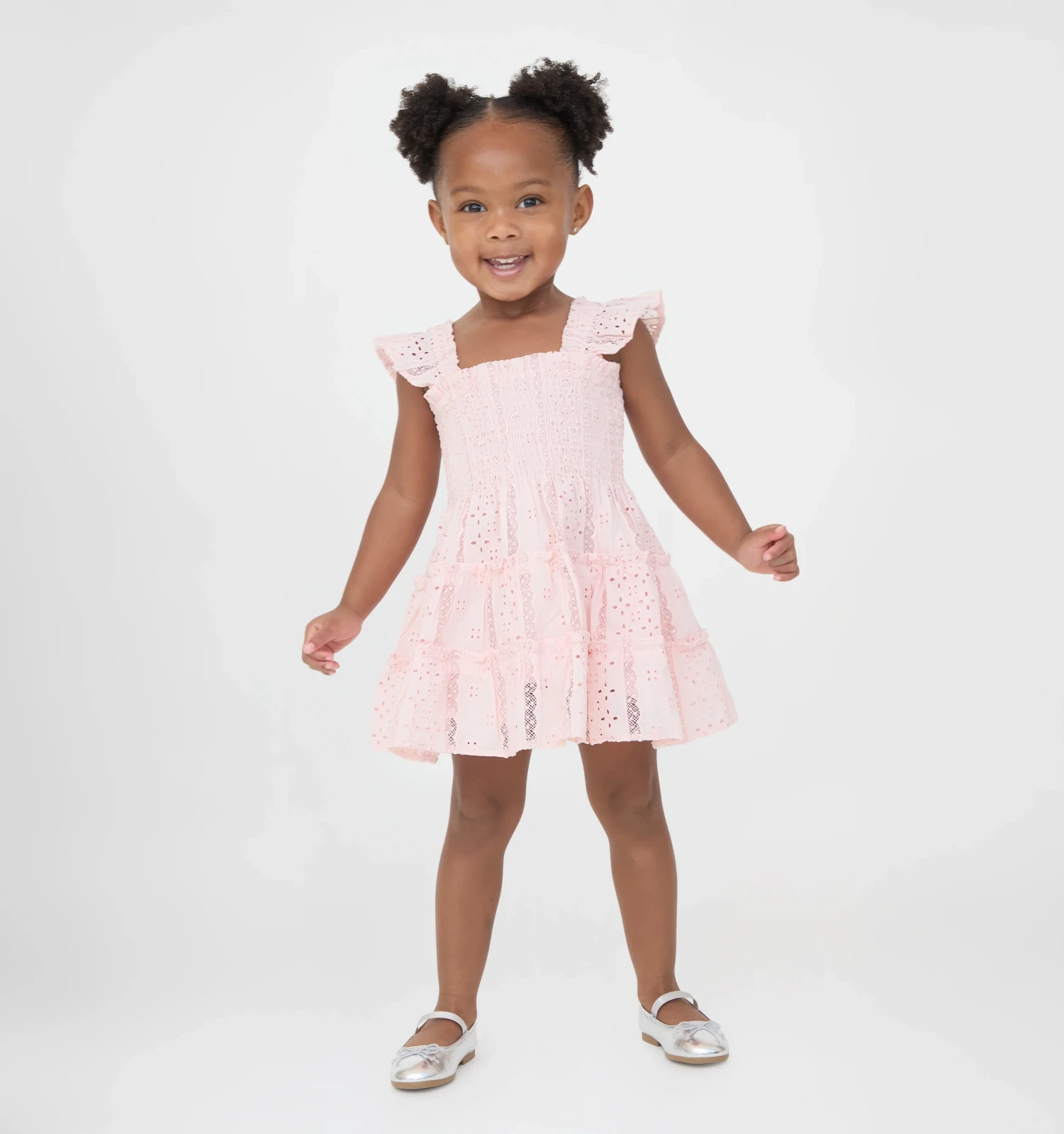 The Tiny Ellie Nap Dress - Pink Broderie Voile