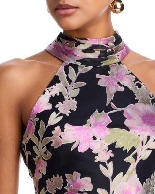 Aqua Floral Burnout Chiffon Dress - Exclusive