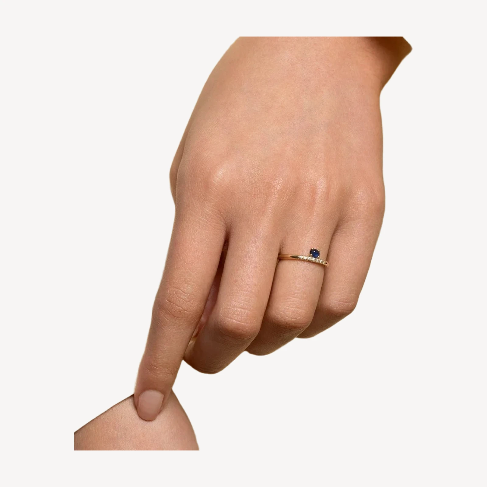 Stacked Ring - Sapphire & White Diamond