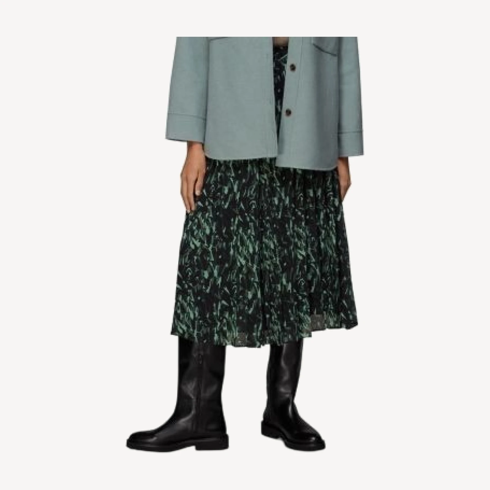 Whistles Abstract Brushstroke Midi Skirt