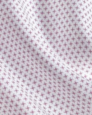 David Donahue Trim Fit Micro Geometric Print Dress Shirt
