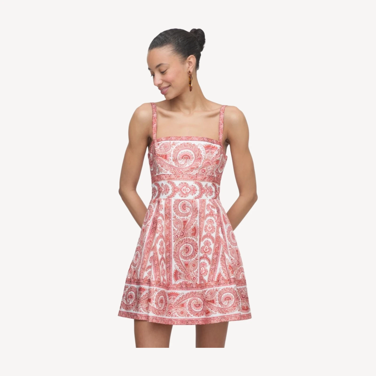 The Margot Mini Dress - Coral Corsica Paisley