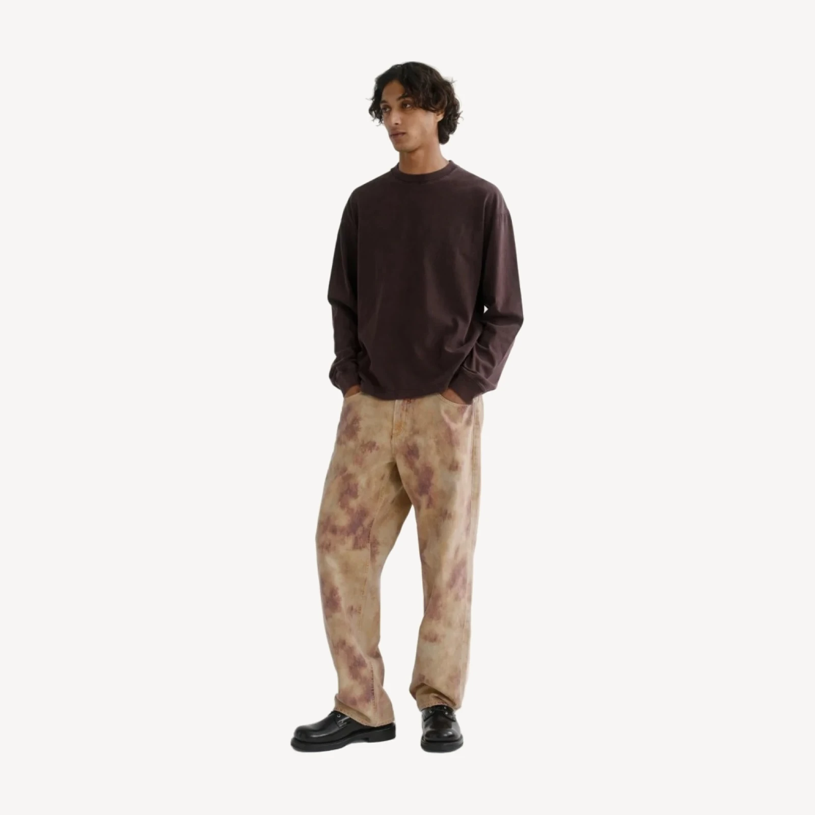 Asha Long Sleeve Mock Neck Tee in Mocha