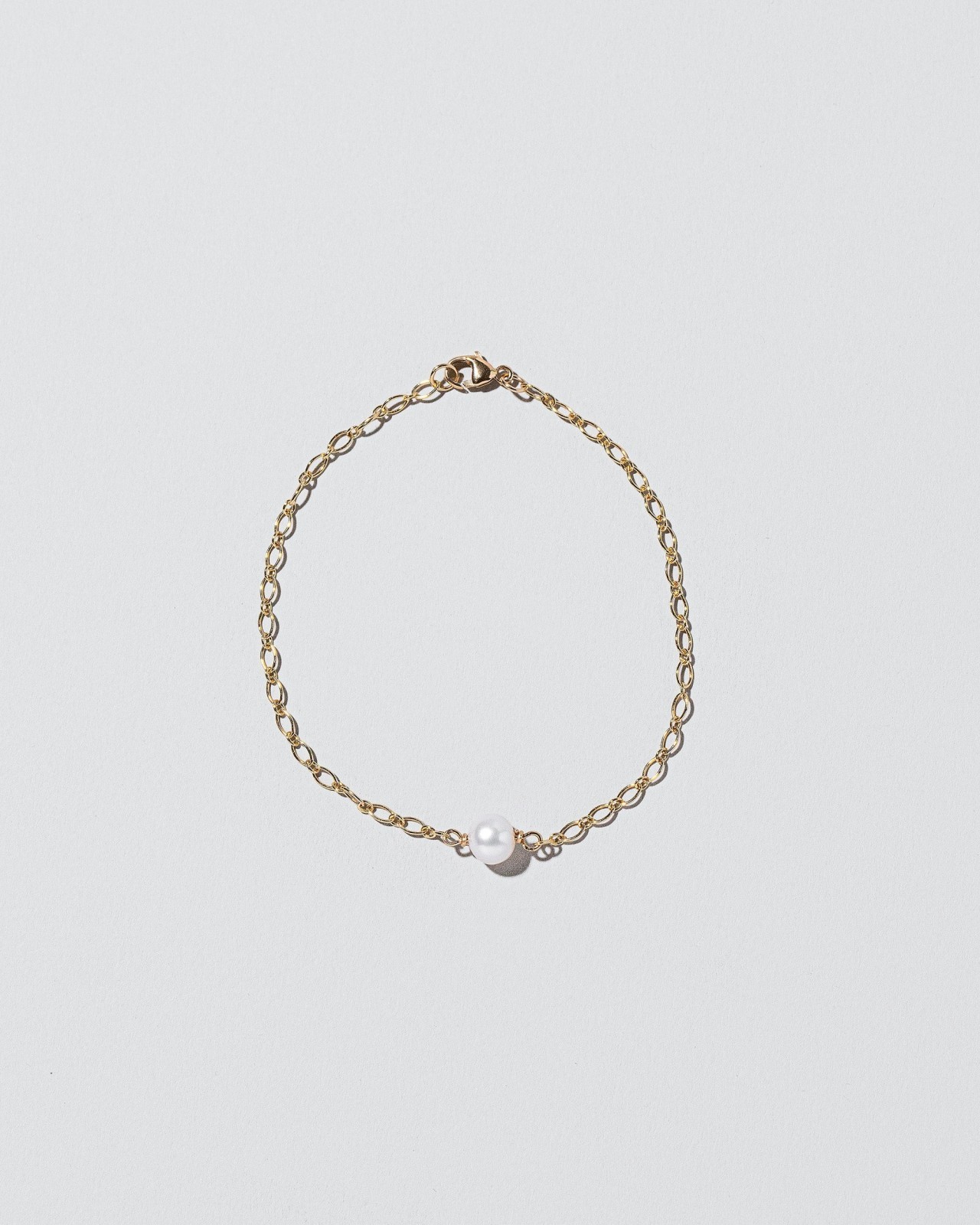 Pearl Station Bracelet Open Oval Chain