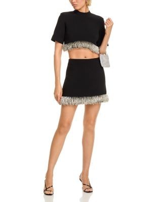 Simkhai Jalen Fringe Hem Cropped Top
