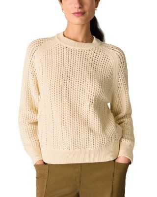 Whistles Pointelle Crewneck Knit Sweater