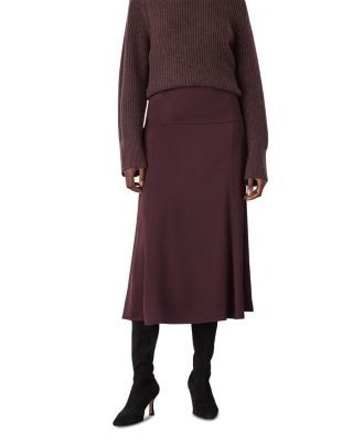 Whistles Midi Satin Bias Skirt