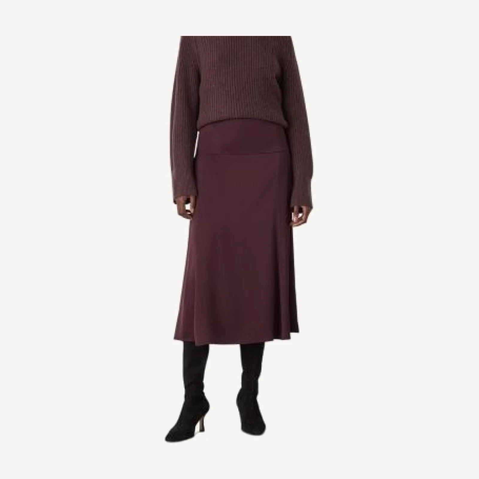 Whistles Midi Satin Bias Skirt