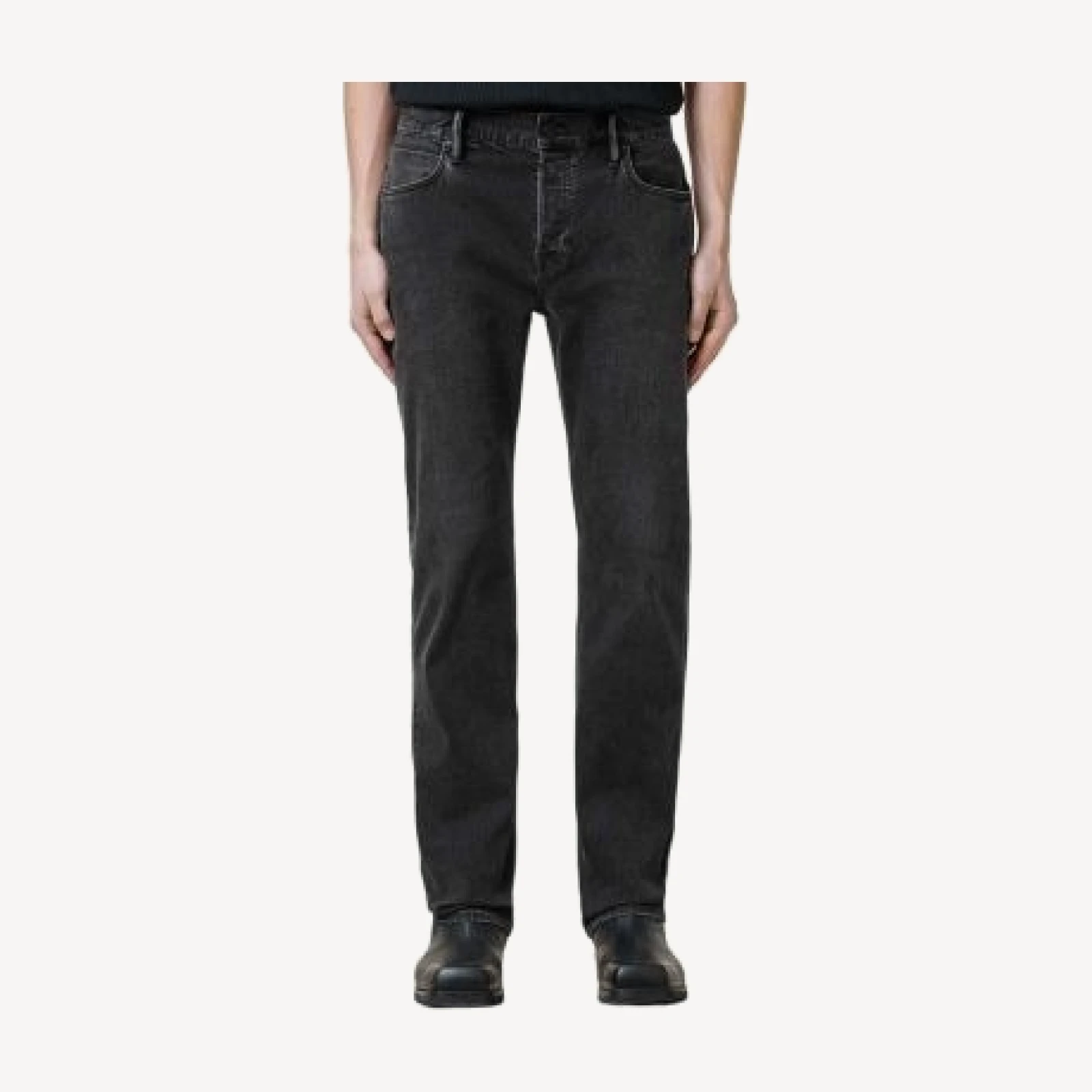 Allsaints Iggy Regular Fit Jeans in Washed Black