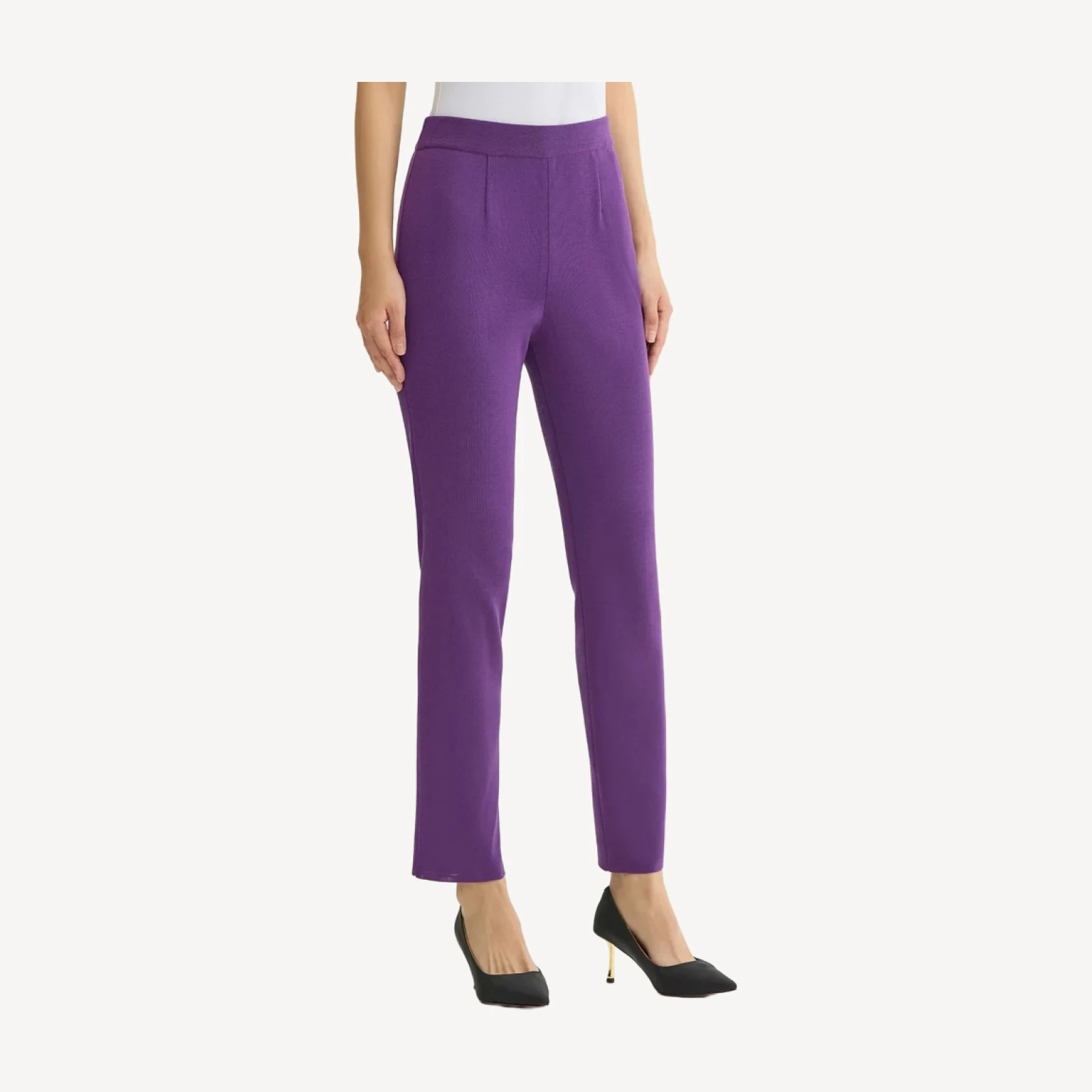 Nancy Slim Leg Mylana Knit Pant, Fresh Purple