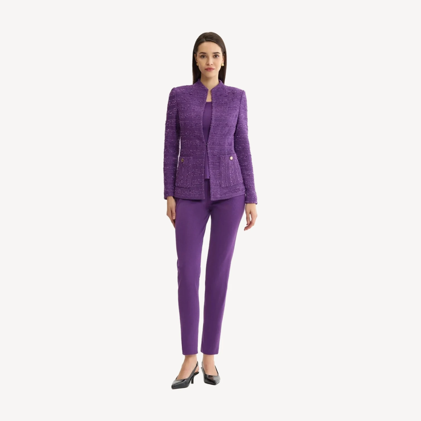 Nancy Slim Leg Mylana Knit Pant, Fresh Purple