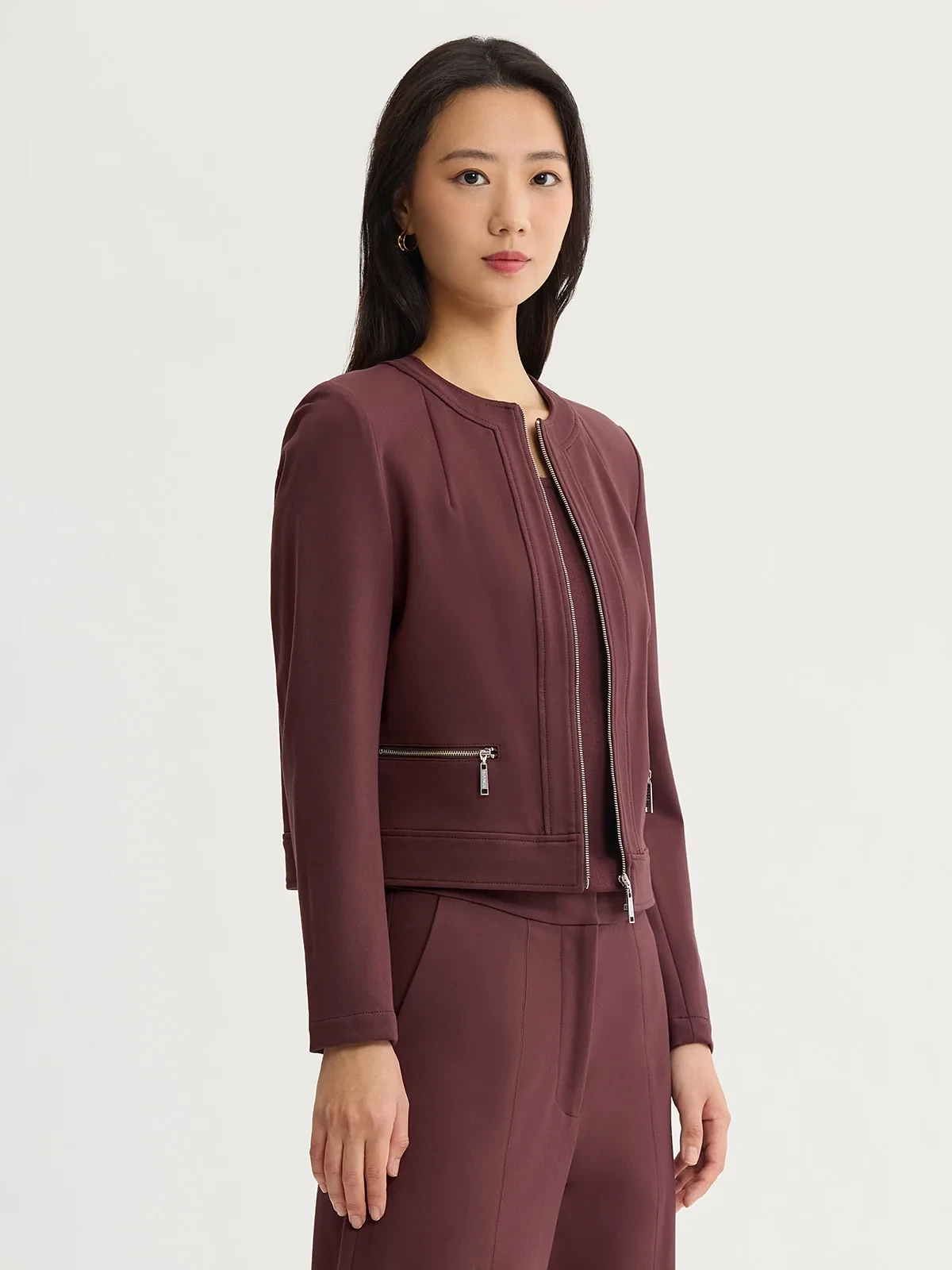 Heritage LuxeStretch Ponte Sport Jacket, Mahogany, photo 3