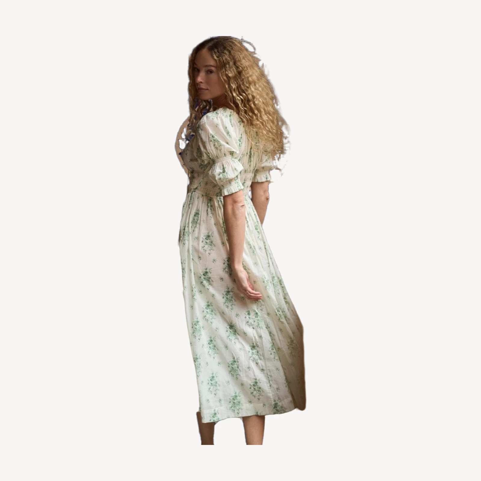 ISCHIA DRESS -- VERT PETIT BOUQUET DE CHAMONIX
