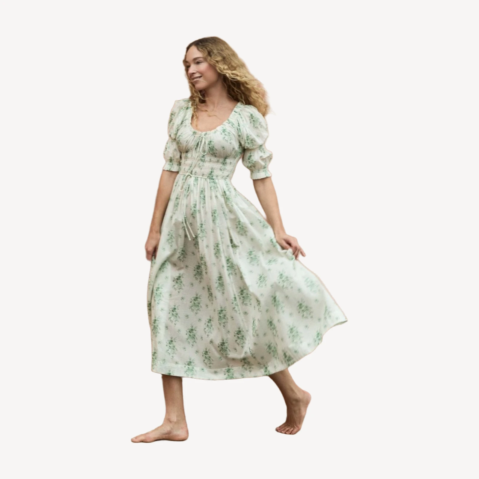 ISCHIA DRESS -- VERT PETIT BOUQUET DE CHAMONIX