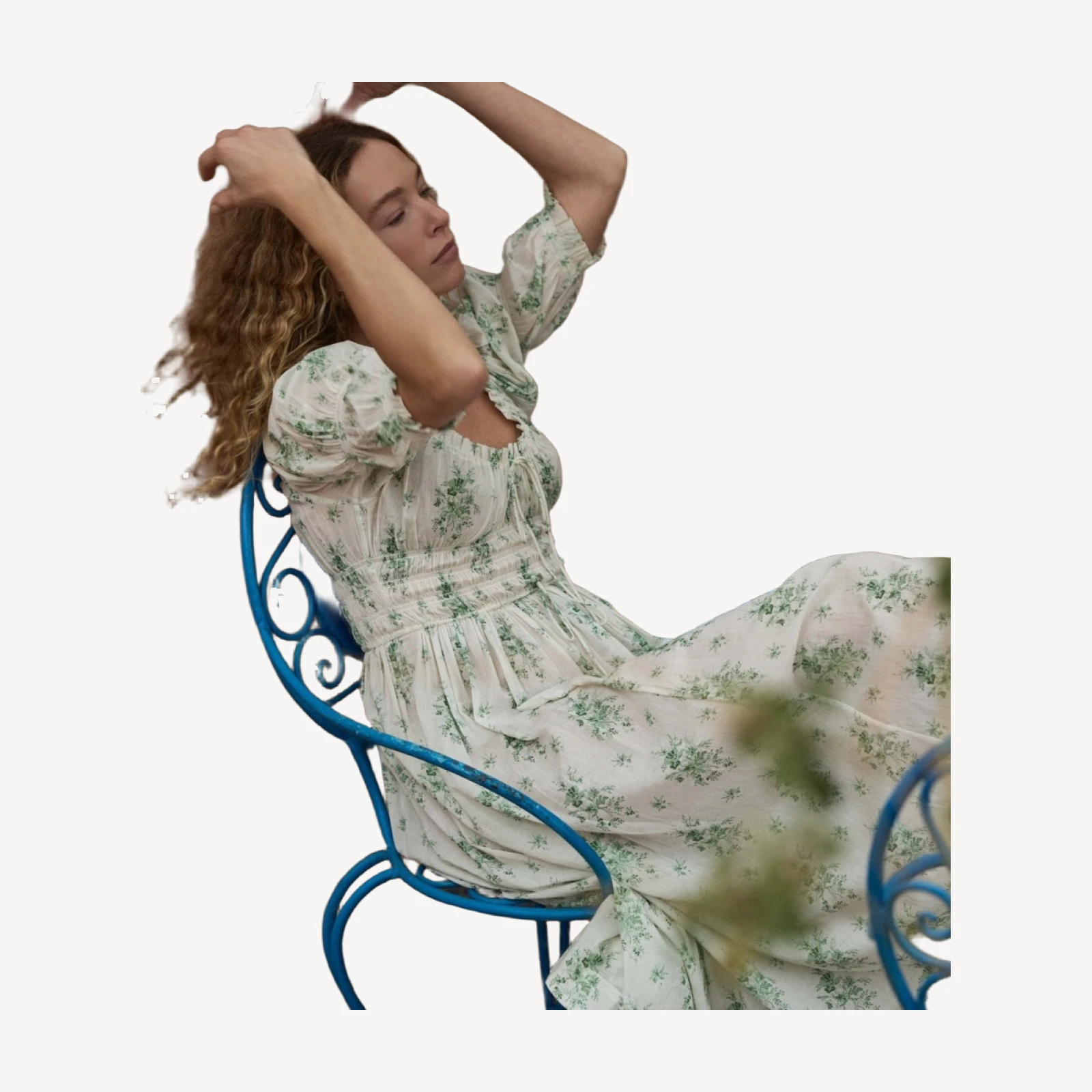 ISCHIA DRESS -- VERT PETIT BOUQUET DE CHAMONIX