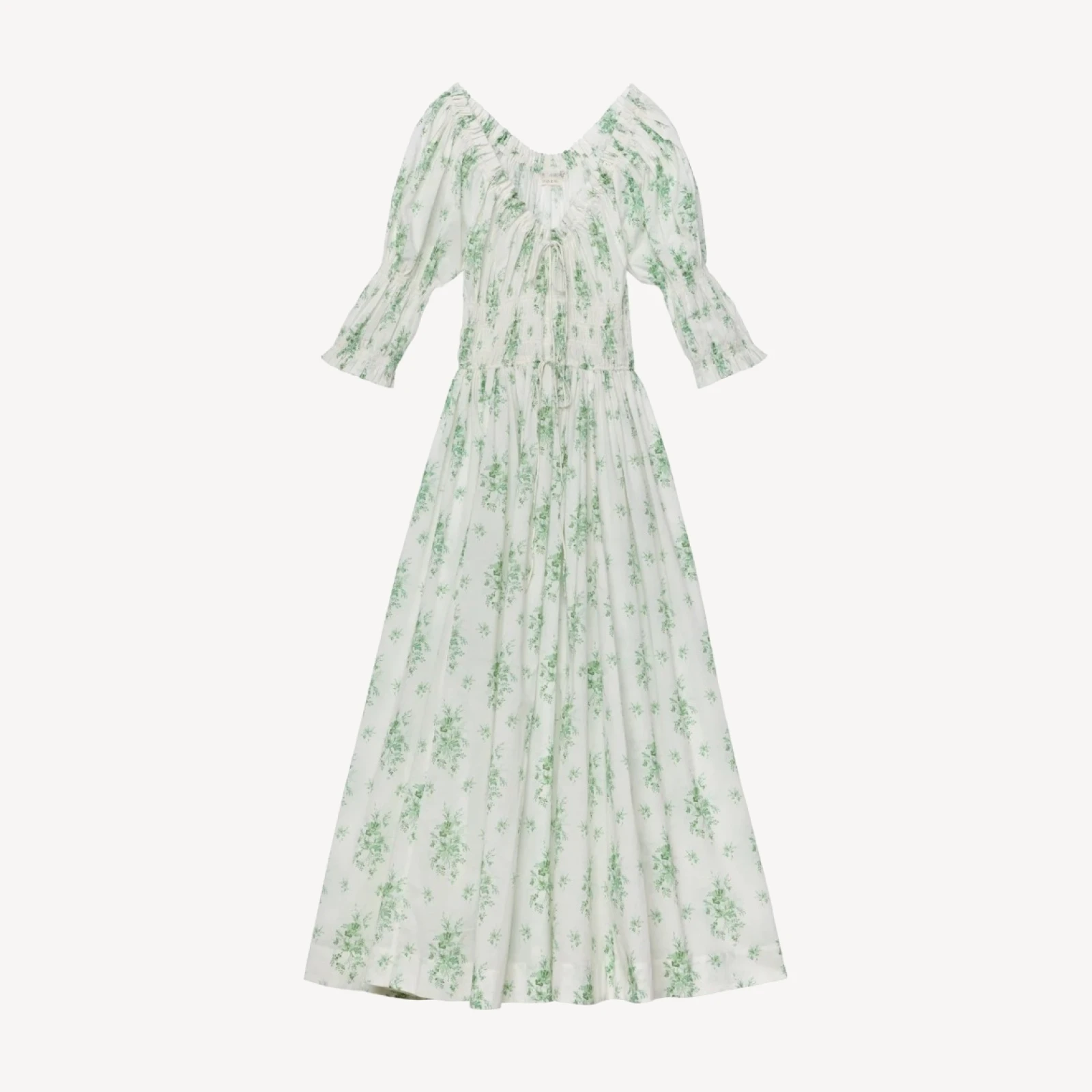 ISCHIA DRESS -- VERT PETIT BOUQUET DE CHAMONIX