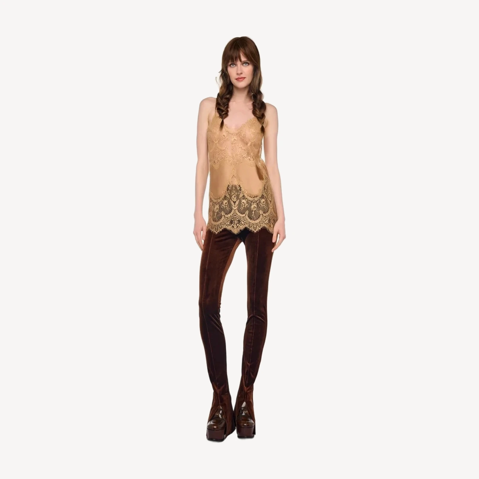 BIAS SLIP TOP W/ LACE