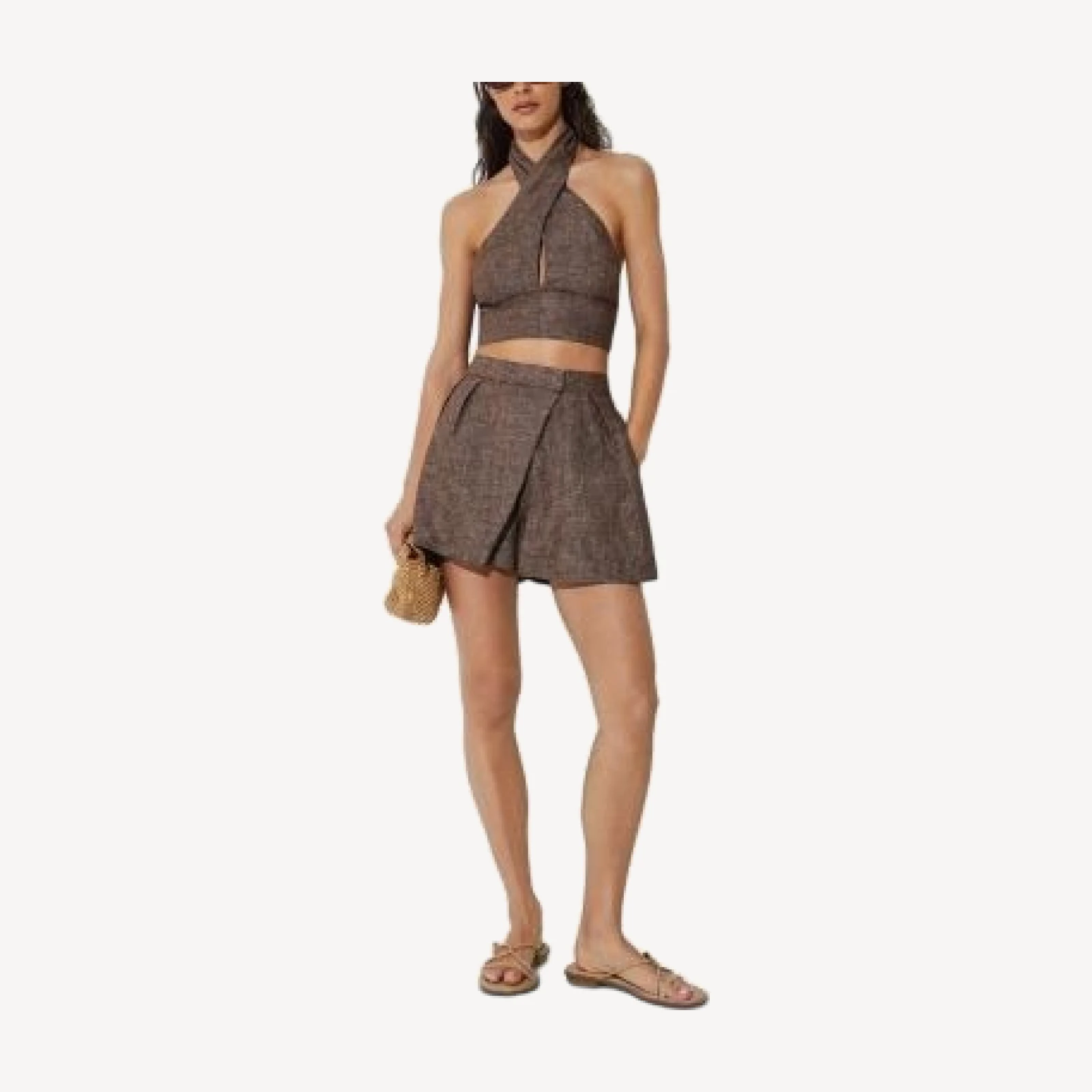 Reiss Serena Linen Wrap Shorts