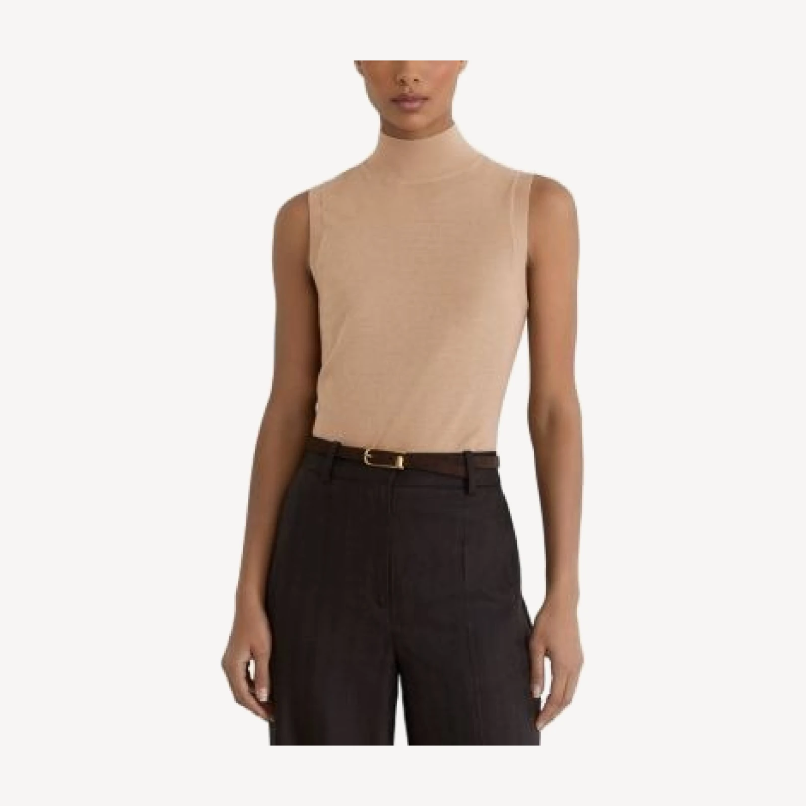 Reiss Evelyn Wool Funnel Neck Sleeveless Top