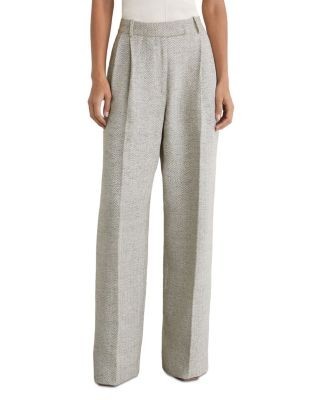Reiss Ezra Petite Herringbone Straight Pants