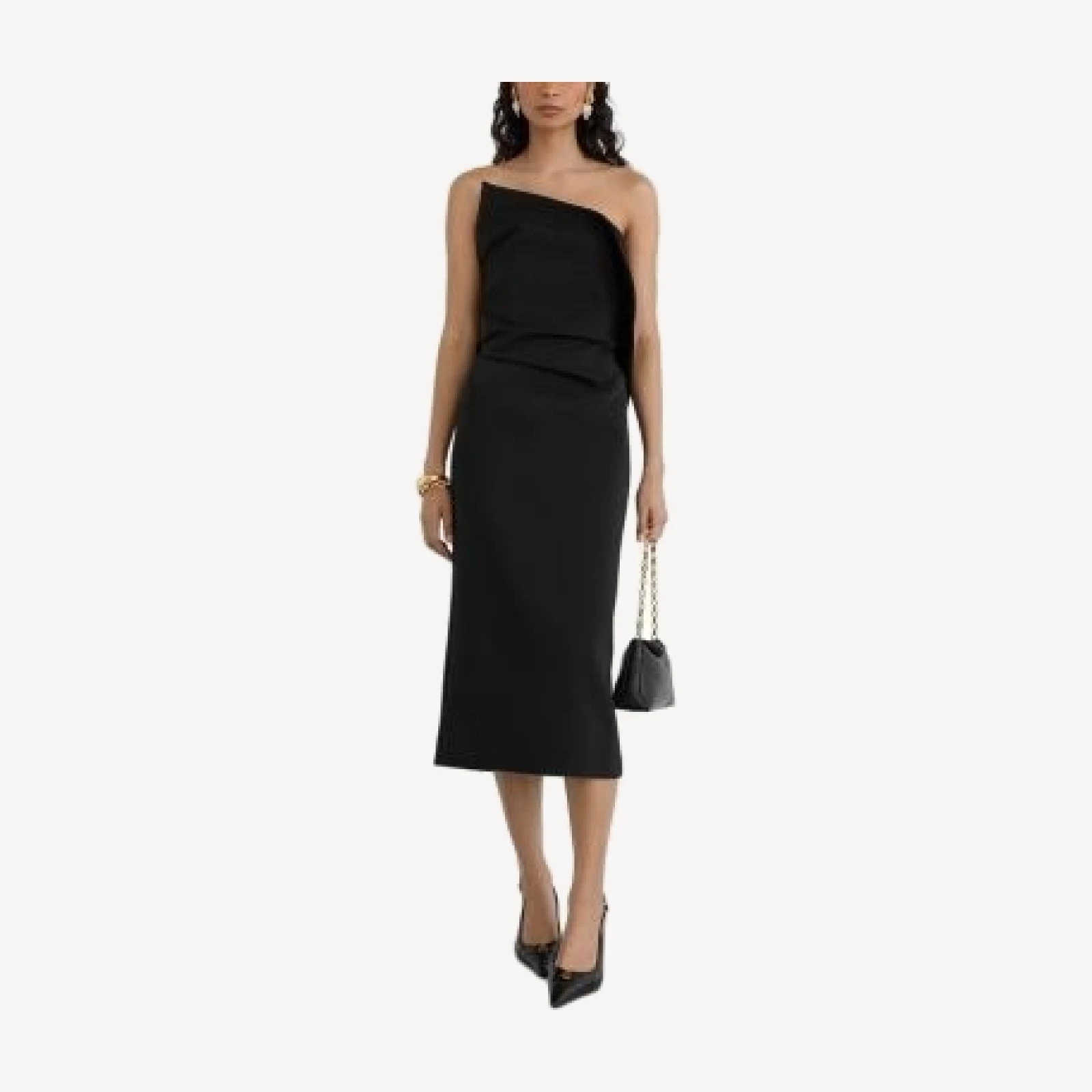 Reiss Structured Strapless Midi Dress