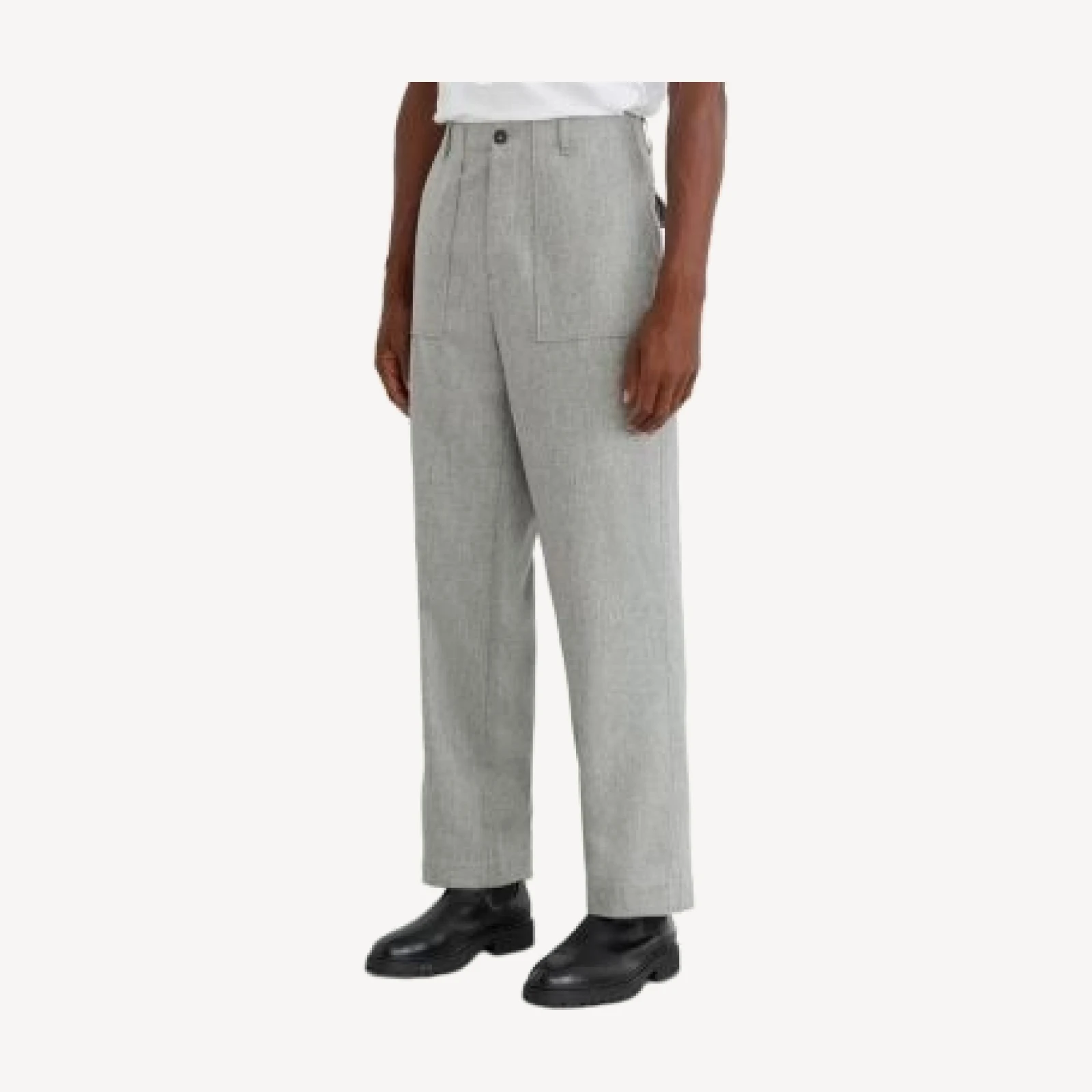 Reiss Chain Wool Blend Wide Leg Trousers