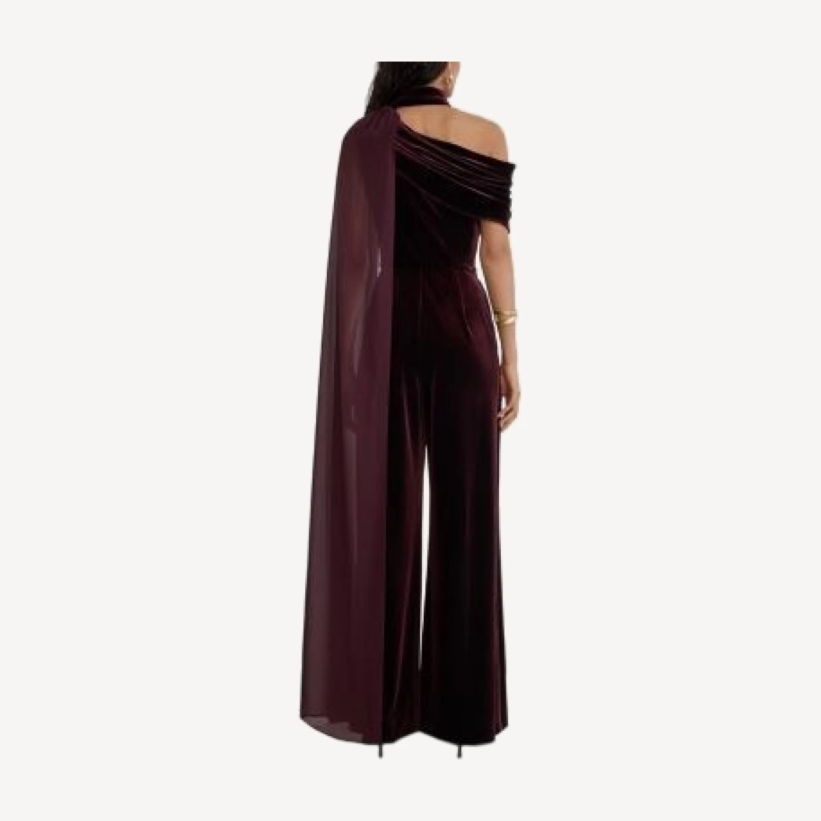 Reiss Carrie Stretch Velvet One Shoulder Jumpsuit