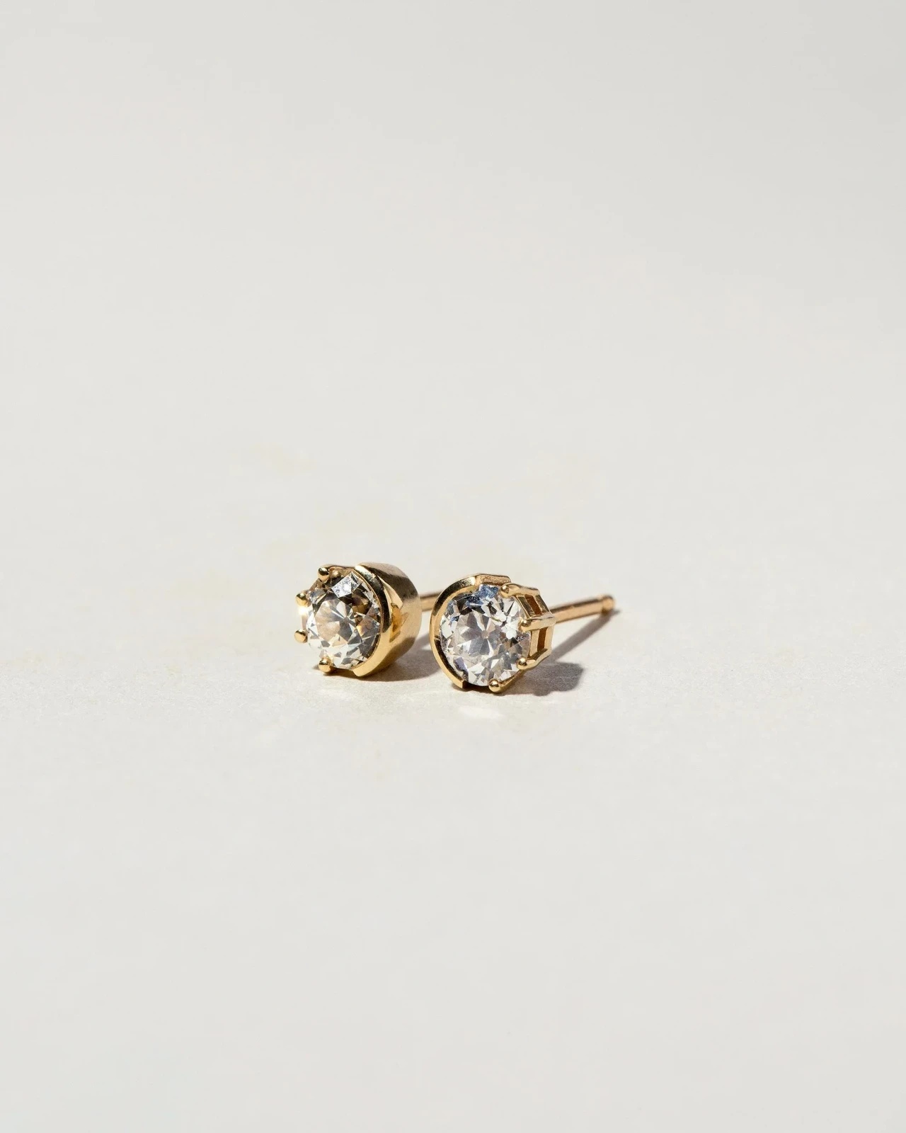 Diamond Sun & Moon Stud Earrings