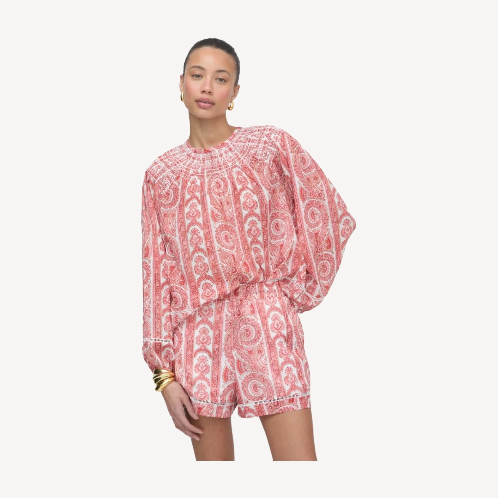 The Audrey Short - Coral Corsica Paisley