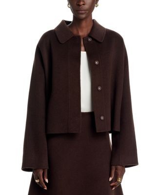 Hugo Boss Cafeta Collared Wool and Lyocell Coat