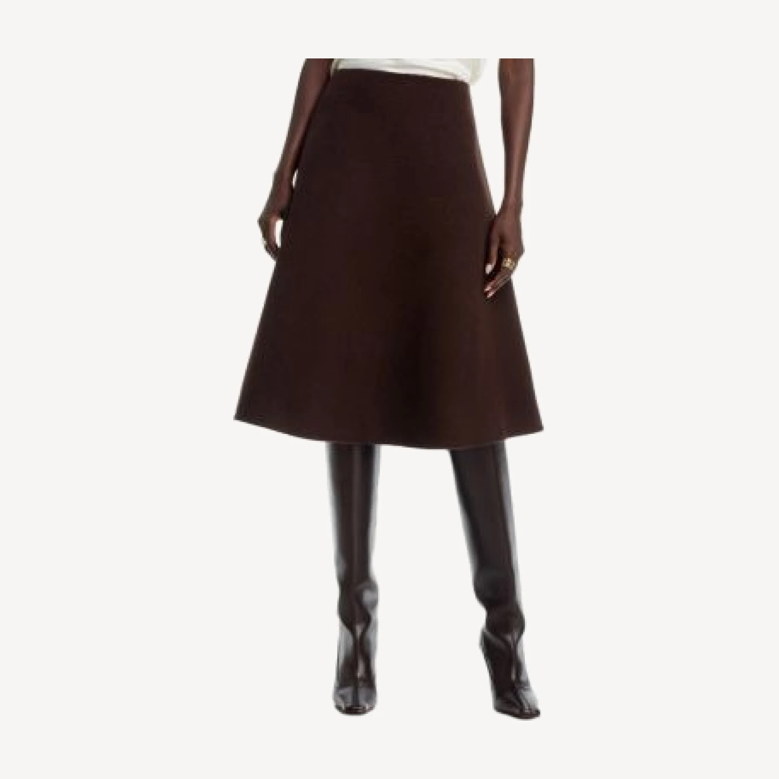 Hugo Boss Vukina Wool and Lyocell A Line Skirt
