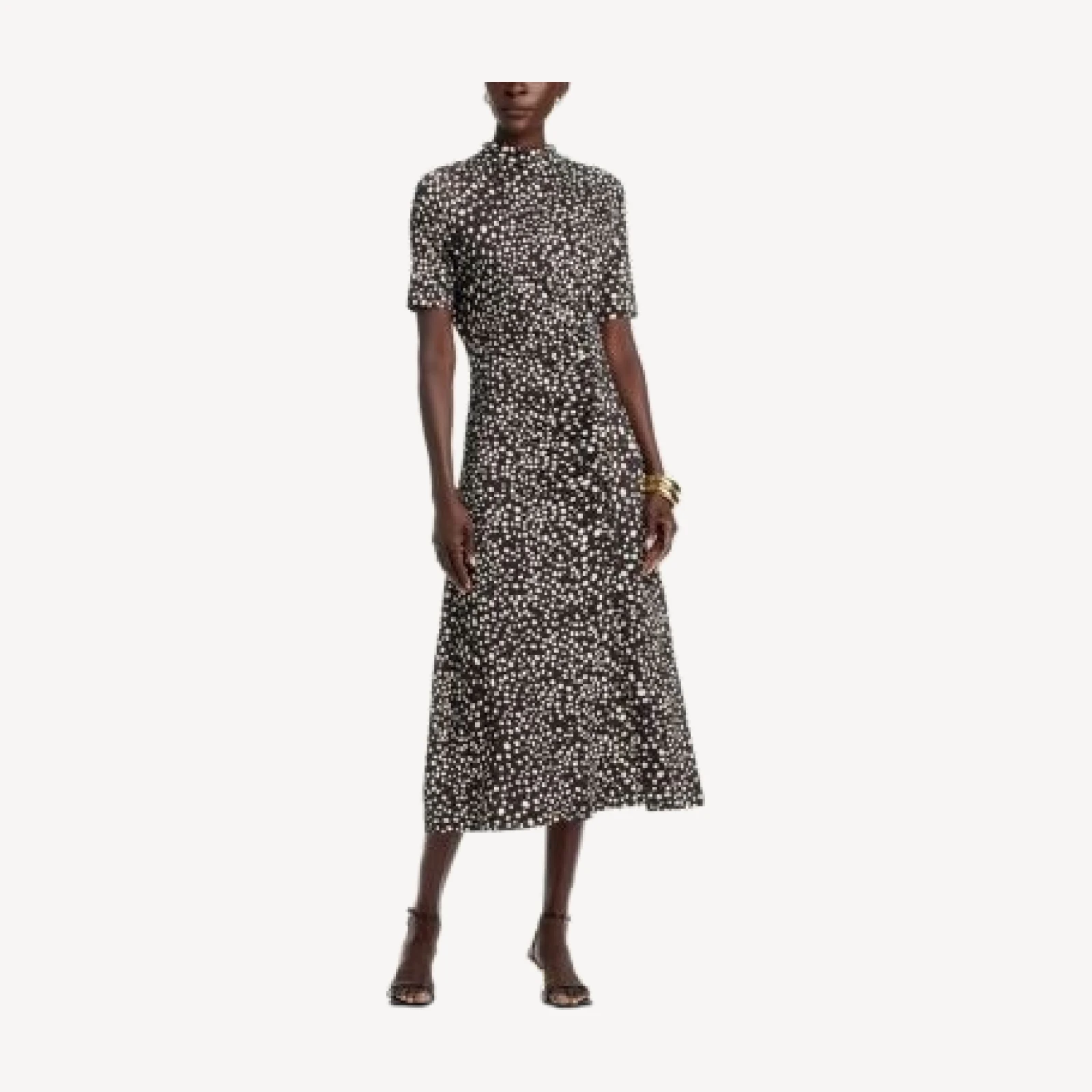 Hugo Boss Endre Print Viscose Blend Jersey Fabric Dress