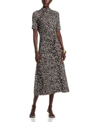 Hugo Boss Endre Print Viscose Blend Jersey Fabric Dress