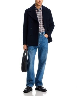Boss Hyde Slim Fit Wool Blend Peacoat