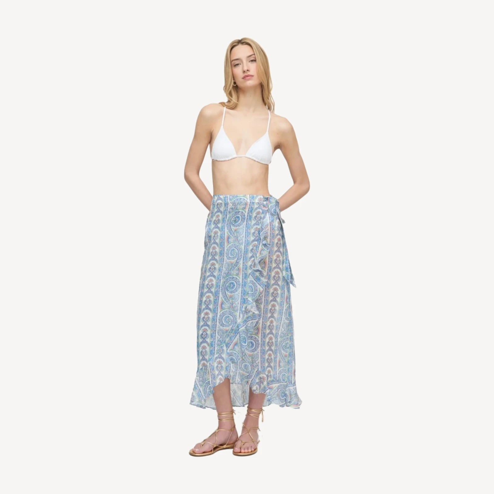 The Carlyle Skirt - Blue Corsica Paisley