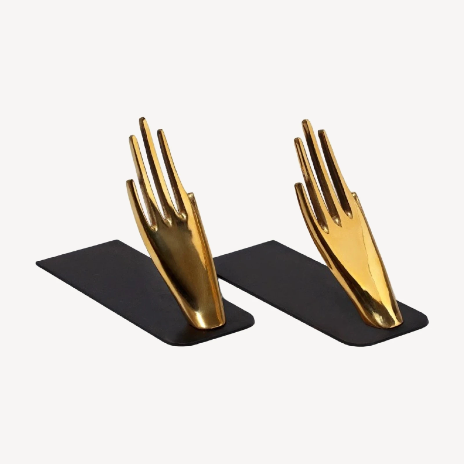 Pair of Hands Brass Bookends Set