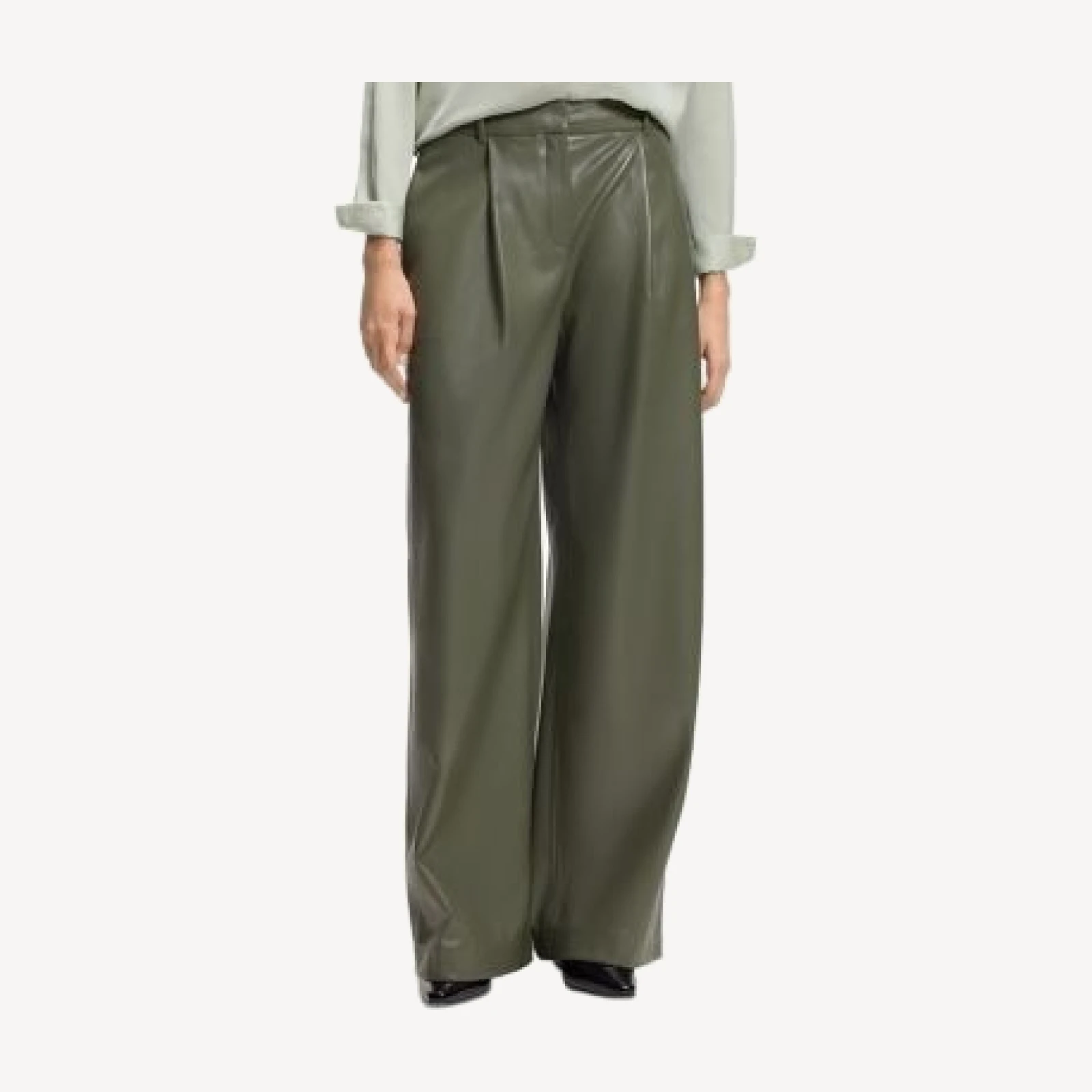 Hugo Boss Tiana Faux Leather Wide Leg Pants