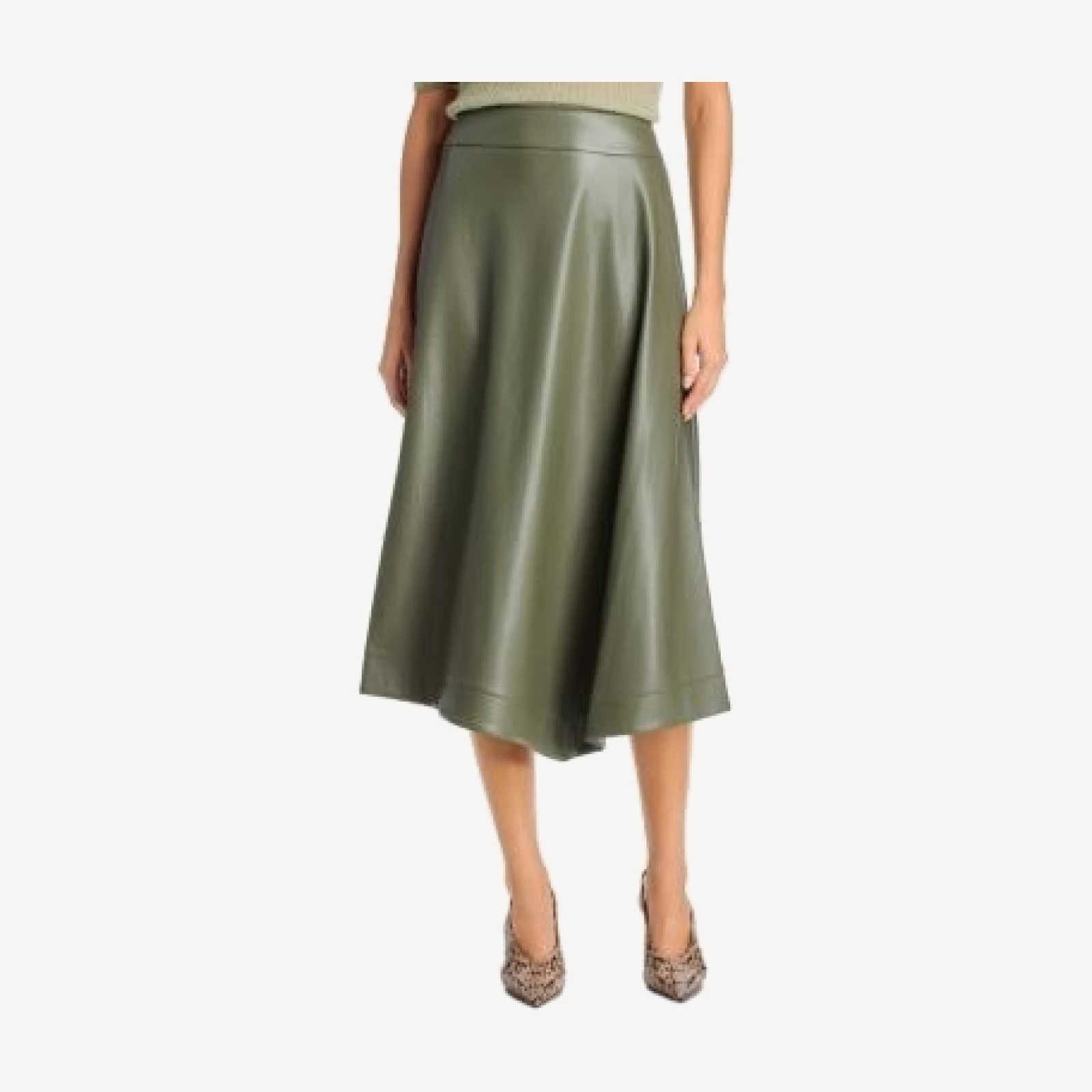 Hugo Boss Ventara1 Faux Leather Midi Skirt