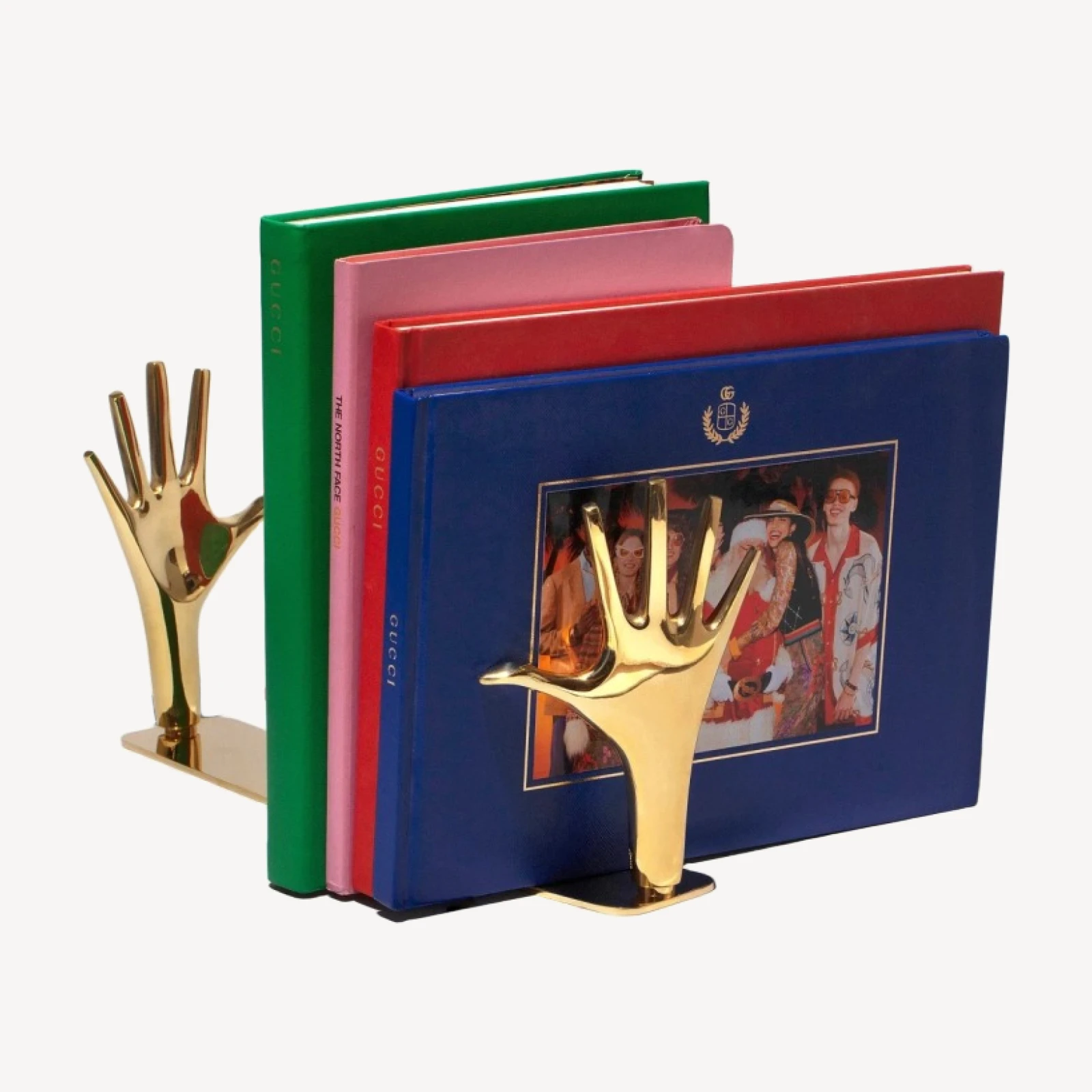 Pair of Jazz Hands Brass Bookends Set
